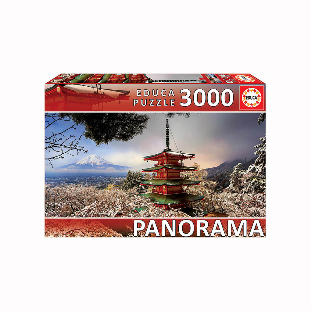 18013_01_med.jpg Educa "Monte Fuji y pagoda Chureito, Japón" Panorama - 3000 Piezas - Imagen 1