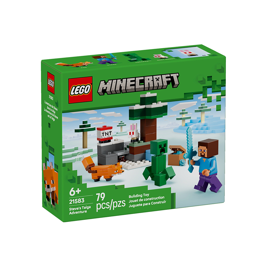 21583_box1_v39_en-gb LEGO Minecraft: La Aventura de Steve en la Taiga (21583) - Imagen 1